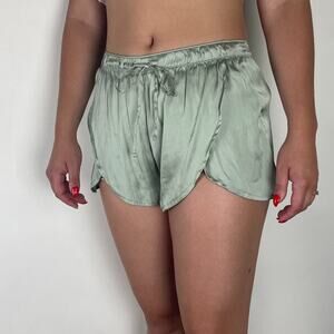 Hollister Green Satin Shorts